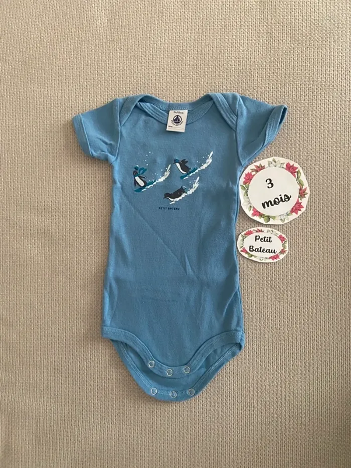 Body manches courtes 3 mois petit bateau