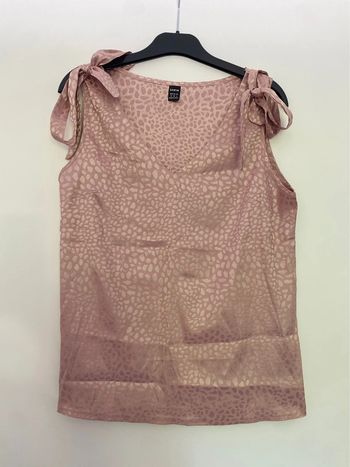 Top en soie rose