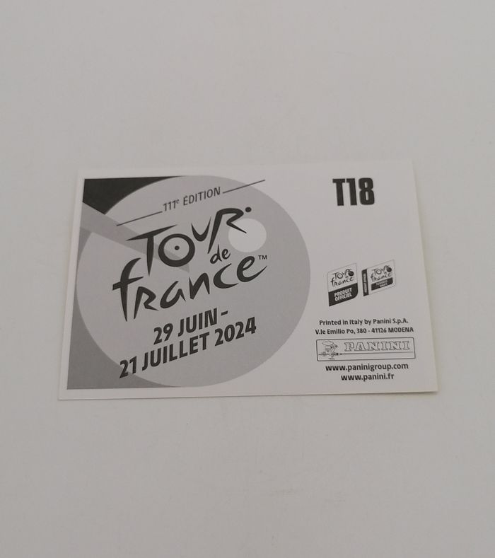 Panini sticker Tour de France 2024 n° T18 Victor Campenaerts. - photo numéro 3