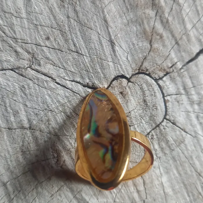 Vintage bague dorée 16mm