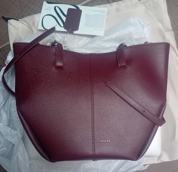 Sac polene cyme mini, noir cerise