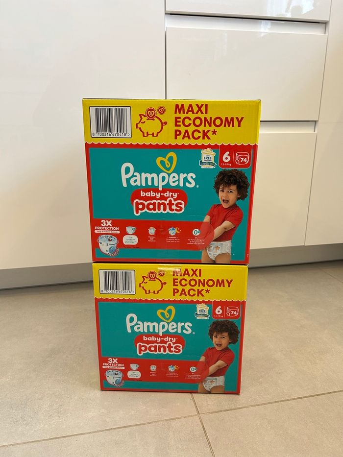 148 couches Pampers Baby Dry pants taille 6 - photo numéro 2