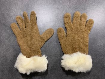 Gants Camel et blanc fausse fourrure Vintage TU