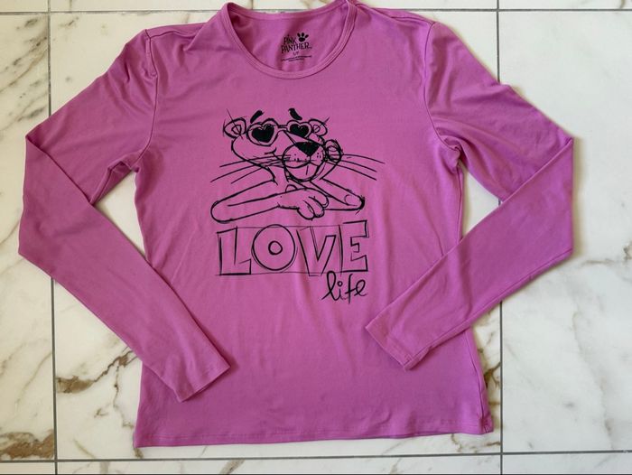 T-shirt long panthère rose - photo numéro 3