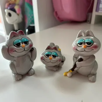 Lot 3 figurines céramique nermal garfield vintage