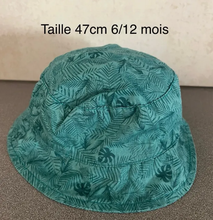 Bob chapeau vert taille 47cm 6/12 mois