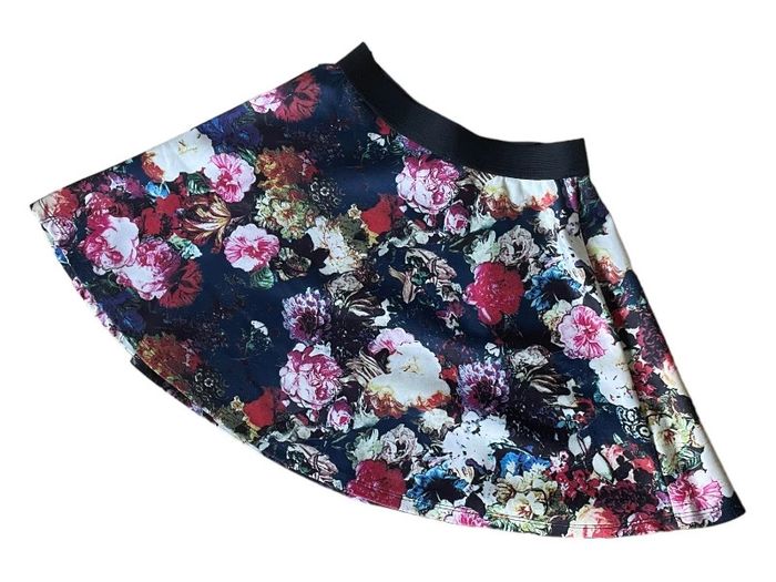 Jupe patineuse taille haute fleurie Vintage Dressing très bon état - photo numéro 2