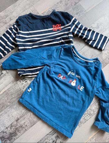 Lot 2 tee-shirts manches longues garçon 2 ans