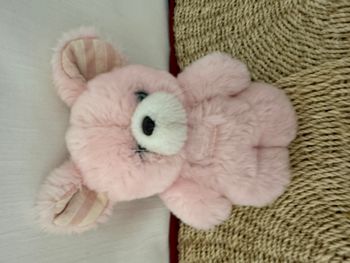 doudou souris , ours tartine et chocolat , rose