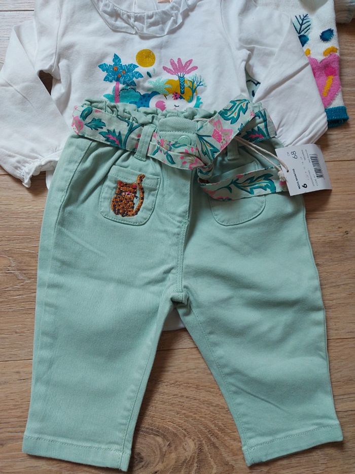 Ensemble gilet pantalon body 6 mois DPAM - photo numéro 4