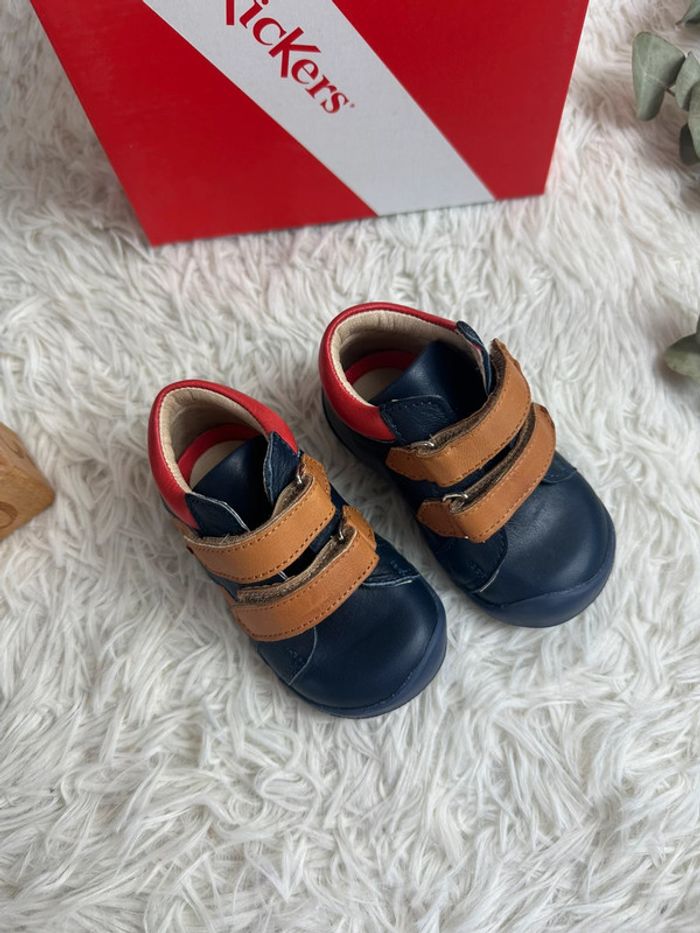 Paire de chaussures Kickers marine et camel taille 20 - photo numéro 3