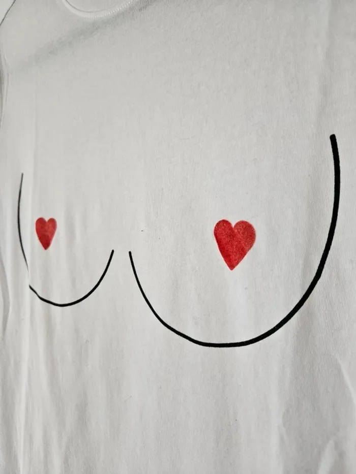 T-shirt blanc boobs Undiz taille 38/M - photo numéro 2