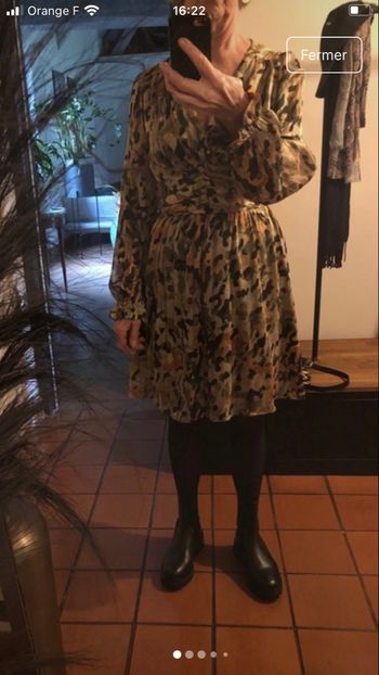 Robe courte multicolore avec fil de lurex