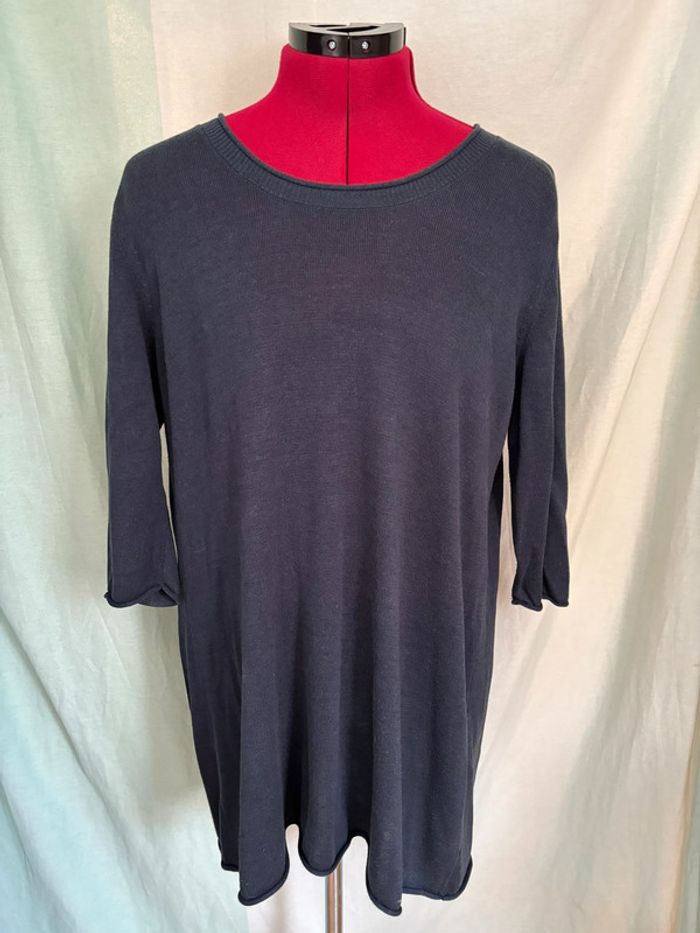Superbe t-shirt long manches 3/4 dos ouvert tranparent avec noeud - photo numéro 3
