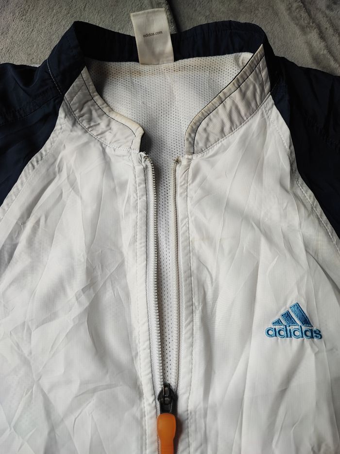 Veste de survêtement Adidas Mixte 40 blanc et bleu marine 2003 - photo numéro 3