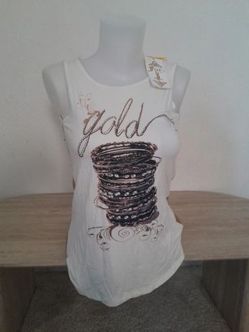 Débardeur clouté 💫 dos à sequins💫Gold💫taille 36