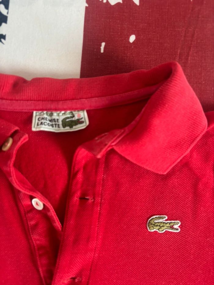 Polo Lacoste, femme rouge manches longues taille S/M vintage - photo numéro 2
