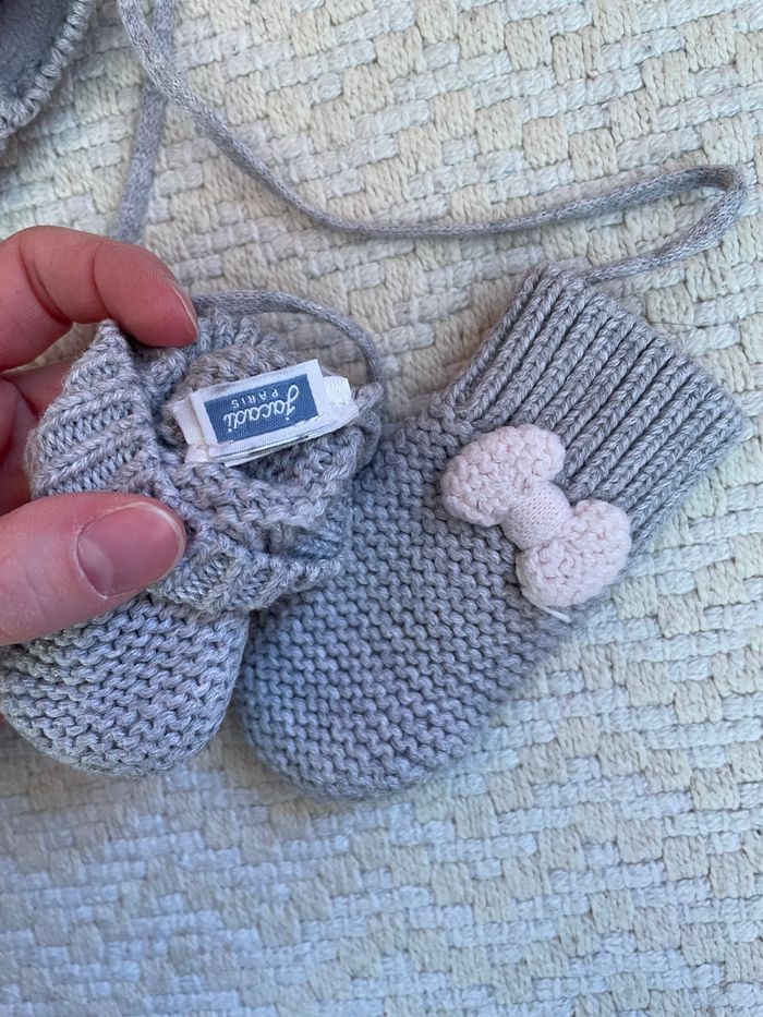 Bonnet et gants Jacadi 6 mois - photo numéro 3