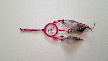 Mini attrape rêve rose Diamètre 6 cm Neuf sous blister