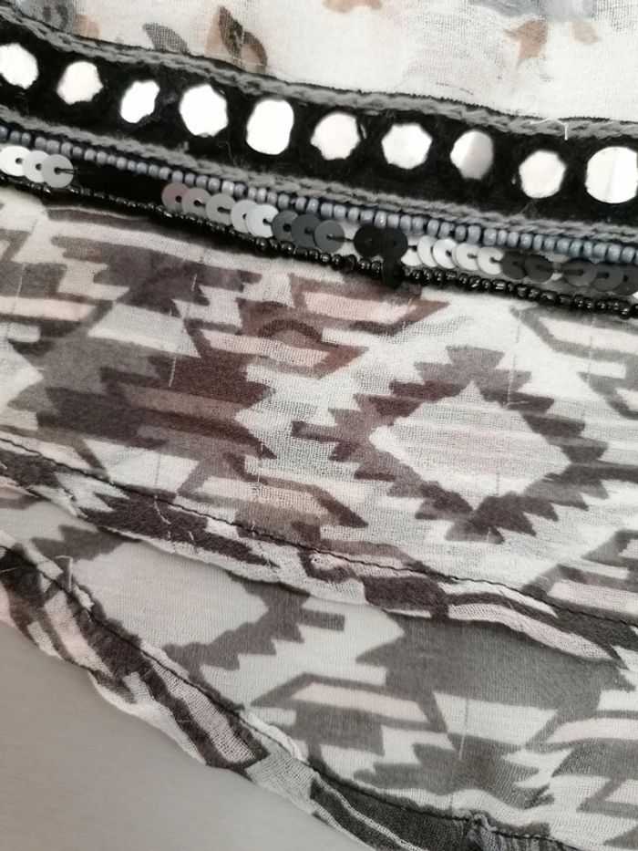 Blouse Tunique transparente gris beige 42 - photo numéro 11