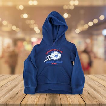 Sweat à Capuche Bleu Marine Thème Foot