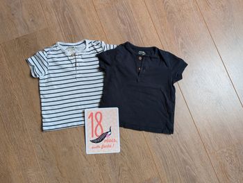 Lot 2 t-shirt manches courtes 18 mois
