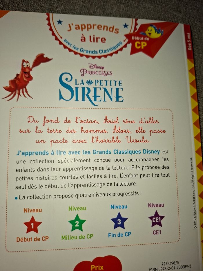 Lot de 2 livres Disney J'apprends à lire : La reine des neiges et La petite sirène - photo numéro 3