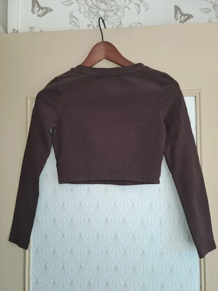 Haut court moulé femme marron SHein S tbe - photo numéro 4