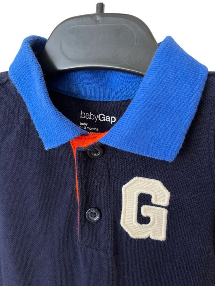 Combinaison été marine en piqué de coton (col polo) - baby GAP 3 mois - photo numéro 3