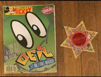 Ancien journal de mickey avec cadeau étoile magique N°1843 - 1987 vintage