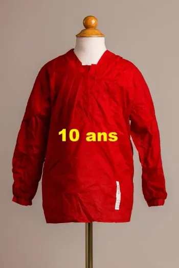 Vêtements de pluie avec capuche rouge Oxylane Taille 10 ans