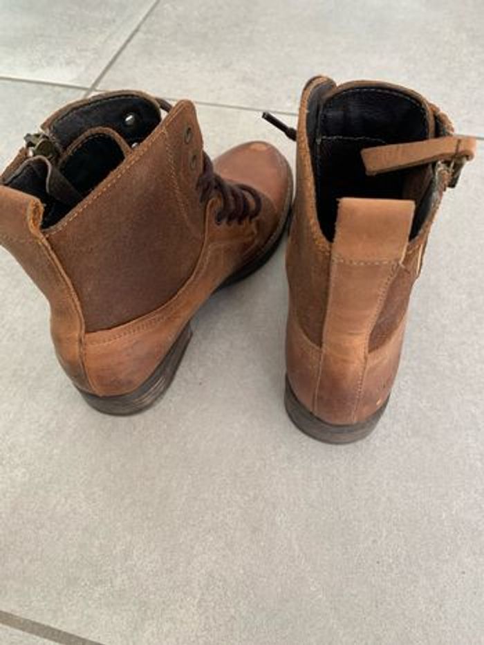 Bottines marron en cuir taille 34 - photo numéro 3