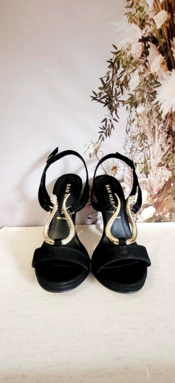 Sandales à talons noires San Marina - photo numéro 2