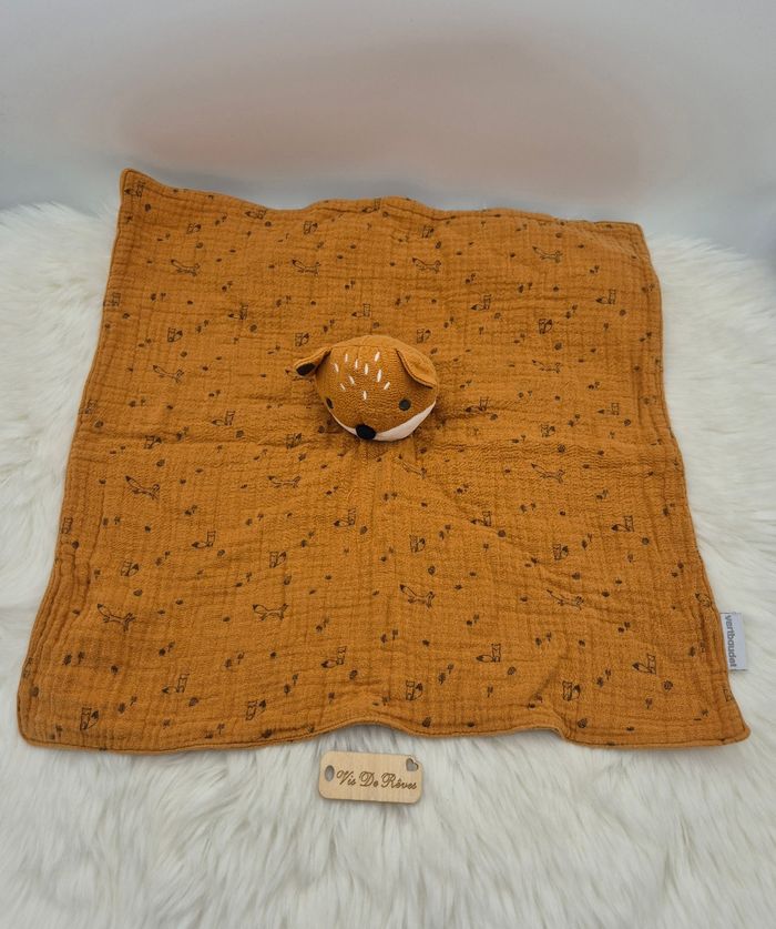 Doudou plat carré lange Renard Vertbaudet Marron - photo numéro 2