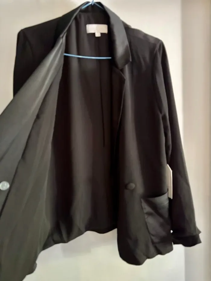 Blazer noir satiné - Love & Piece - Taille M - Neuf avec étiquette - photo numéro 6
