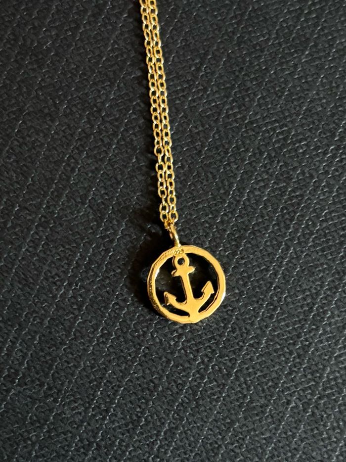 Pendentif en argent plaqué or Ancre - photo numéro 4