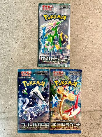 Lot 3 boosters japonais - cartes Pokémon japonaises