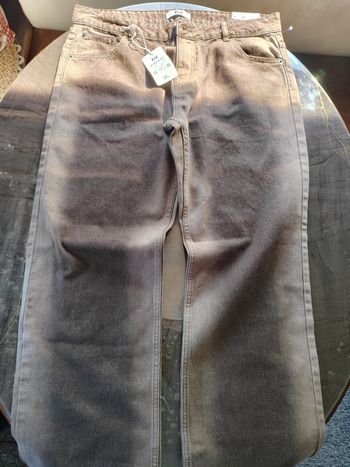 Jeans large skater marron irisé 