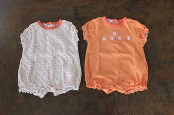 Lot de 2 bodies fille été manches courtes In Extenso 1 mois
