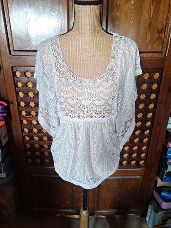 Tee-shirt dentelle transparent S [