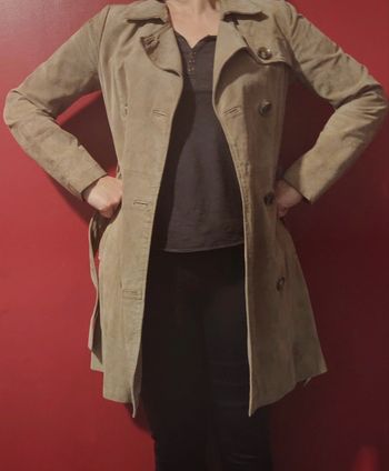 Manteau croûte de cuir 