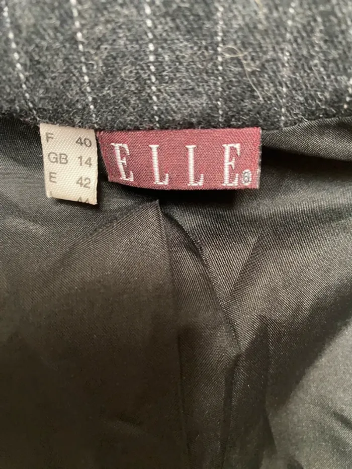 Veste tailleur vintage à rayures Elle - photo numéro 3