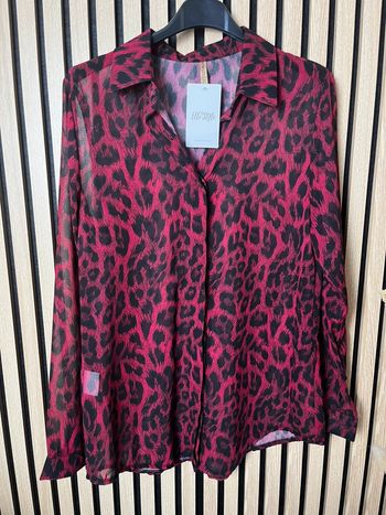 Chemise voile bordeaux et noire