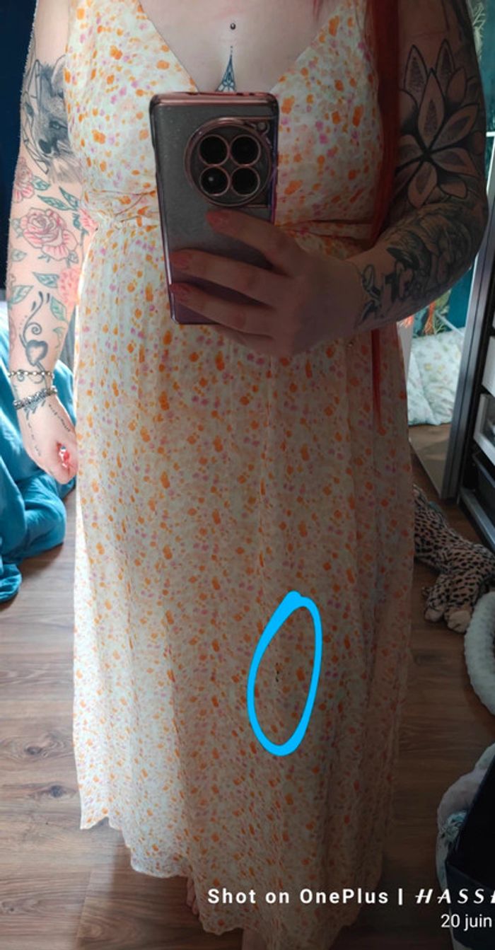 Belle robe d'été fleurie jaune et orange - photo numéro 4