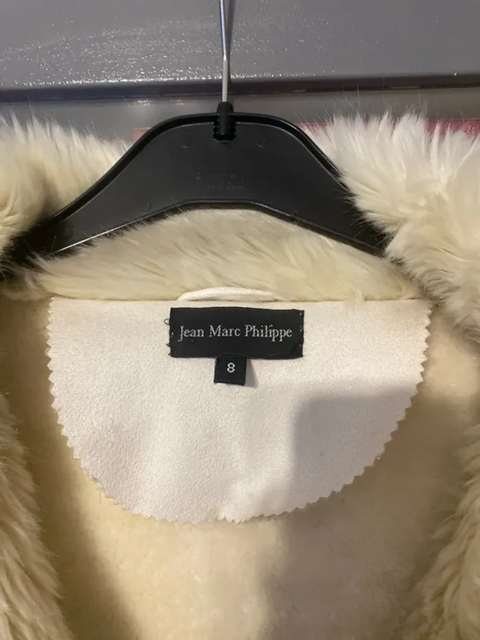 superbe manteau large col blanc cassé Jean-Marc Philippe taille 8: 56 neuf - photo numéro 6