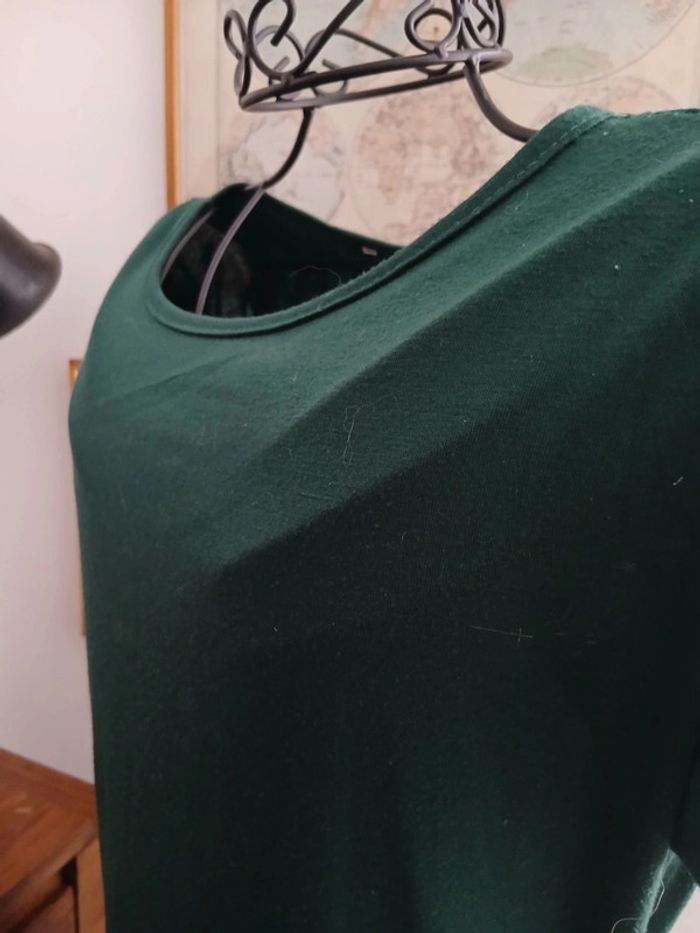 Robe courte col bateau manches courtes ceinture à nouer - photo numéro 6