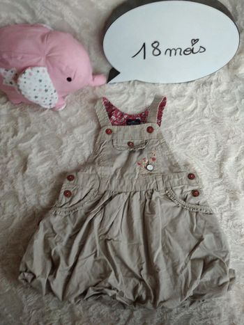 Robe boule doublée style salopette Fille 18 mois Sergent Major 100% coton