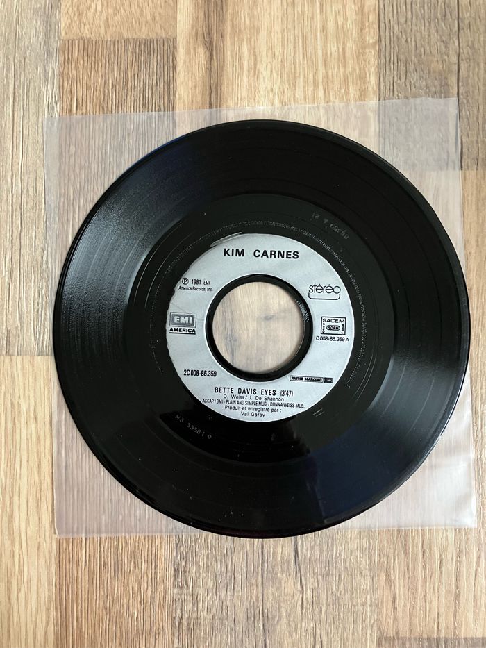 Vinyle 45 tours sans pochette-Kim Carnes-Bette Davis Eyes - photo numéro 2