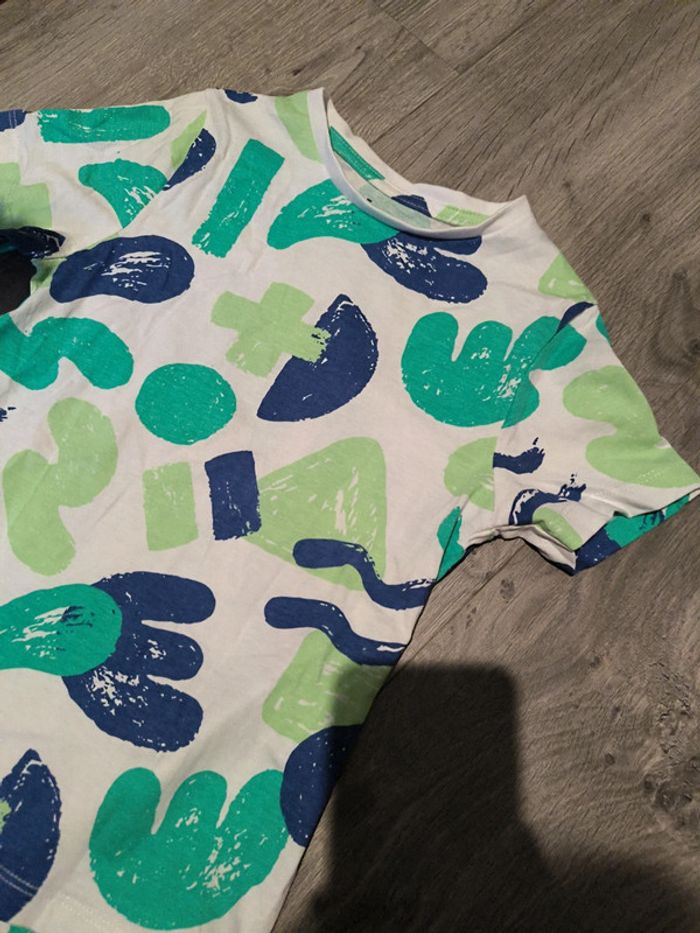 T-shirt manches courtes tâches de couleur Vert bleu - photo numéro 2