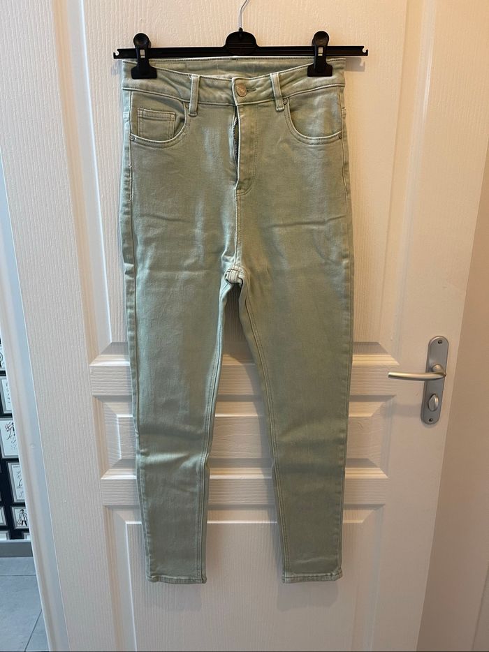 Jean vert clair See See T.38/40 taille haute et slim